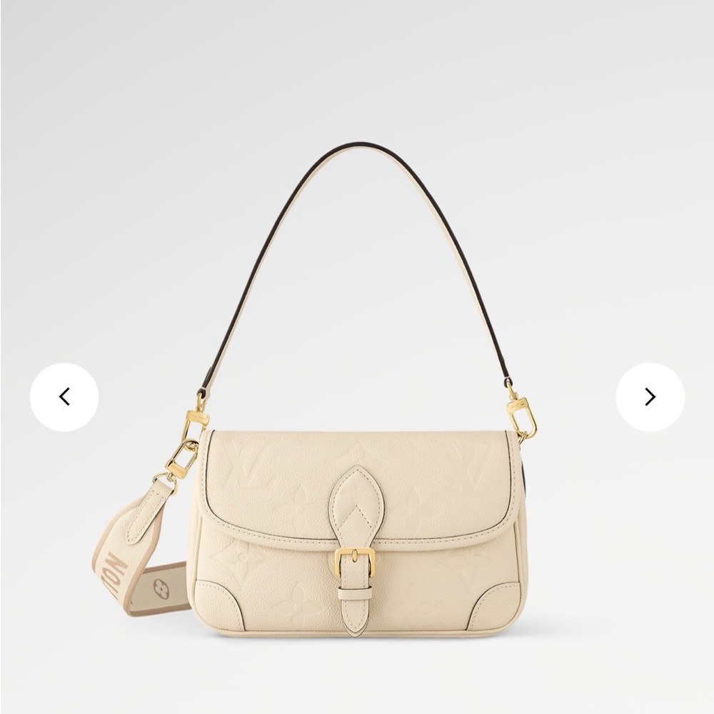 Louis Vuitton Cream Shoulder Bag with Gold Accents